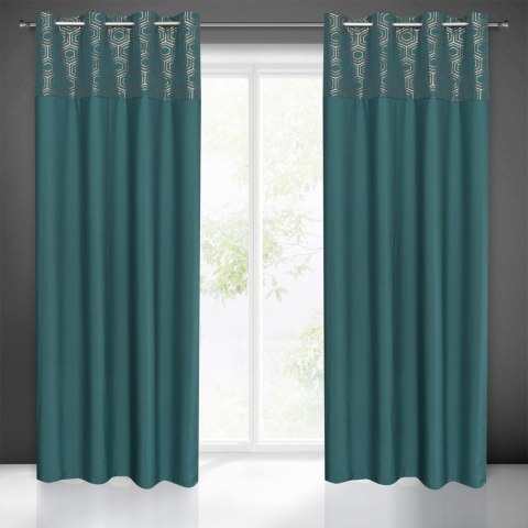 Zasłona gotowa DAFNE 140x250 cm kolor turkusowy