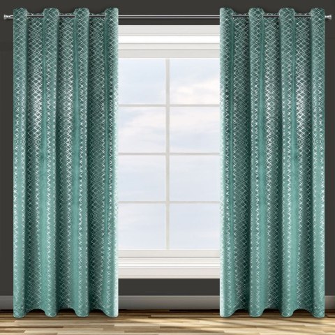 Zasłona z miękkiego welwetu Moly 140x250 cm kolor zielony przelotki