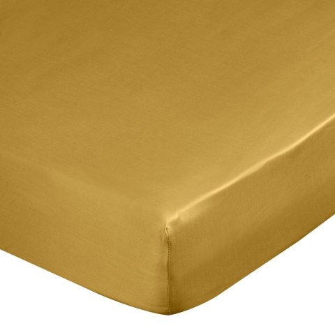 Prześcieradło satynowe z gumką 220x200 cm kolor musztardowy