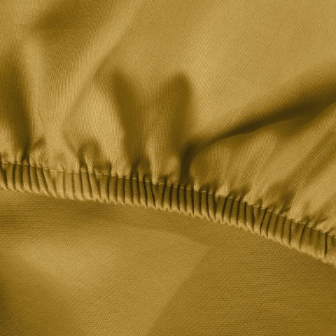 Prześcieradło satynowe z gumką 220x200 cm kolor musztardowy
