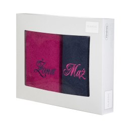 Komplet Ręczników MĄŻ ŻONA 2 70 Kolor Amarandowy