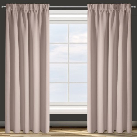 Zasłona zaciemniająca Parisa 135x270 cm kolor pudrowy taśma