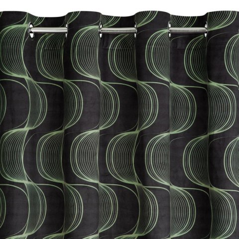 Zasłona welwetowa z nadrukiem POLA kolor CZA+ZIE 140X250 PRZEL