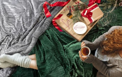 Koc CINDY 200x220 cm kolor ciemnozielony