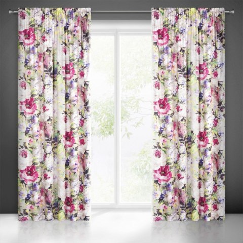 Zasłona z miękkiego welwetu Amelie 140x270 cm kolor wielokolorowy taśma