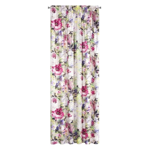 Zasłona z miękkiego welwetu Amelie 140x270 cm kolor wielokolorowy taśma