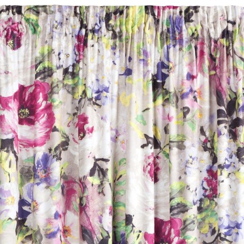 Zasłona z miękkiego welwetu Amelie 140x270 cm kolor wielokolorowy taśma