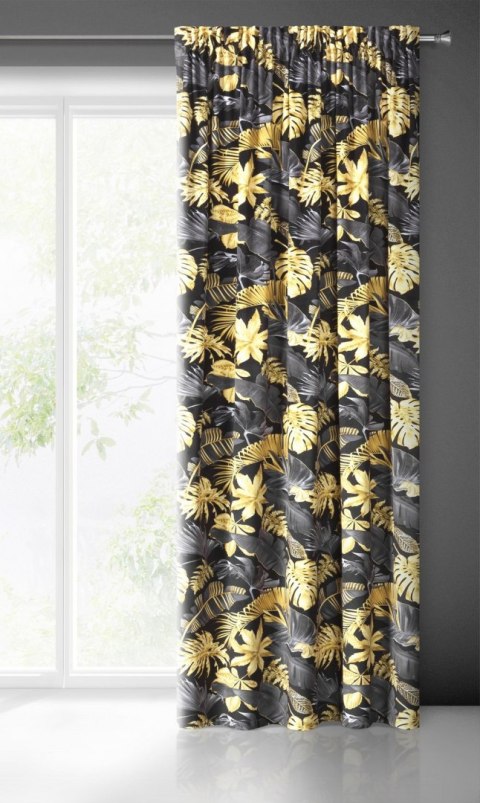 Zasłona welwetowa z nadrukiem BLER kolor CZA+MUS 140X270 TAŚMA