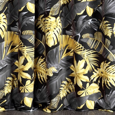 Zasłona welwetowa z nadrukiem BLER kolor CZA+MUS 140X270 TAŚMA