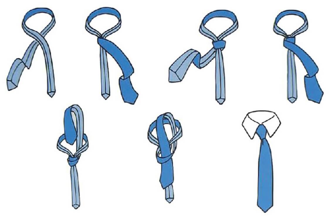 węzeł prosty wiązanie krawatu